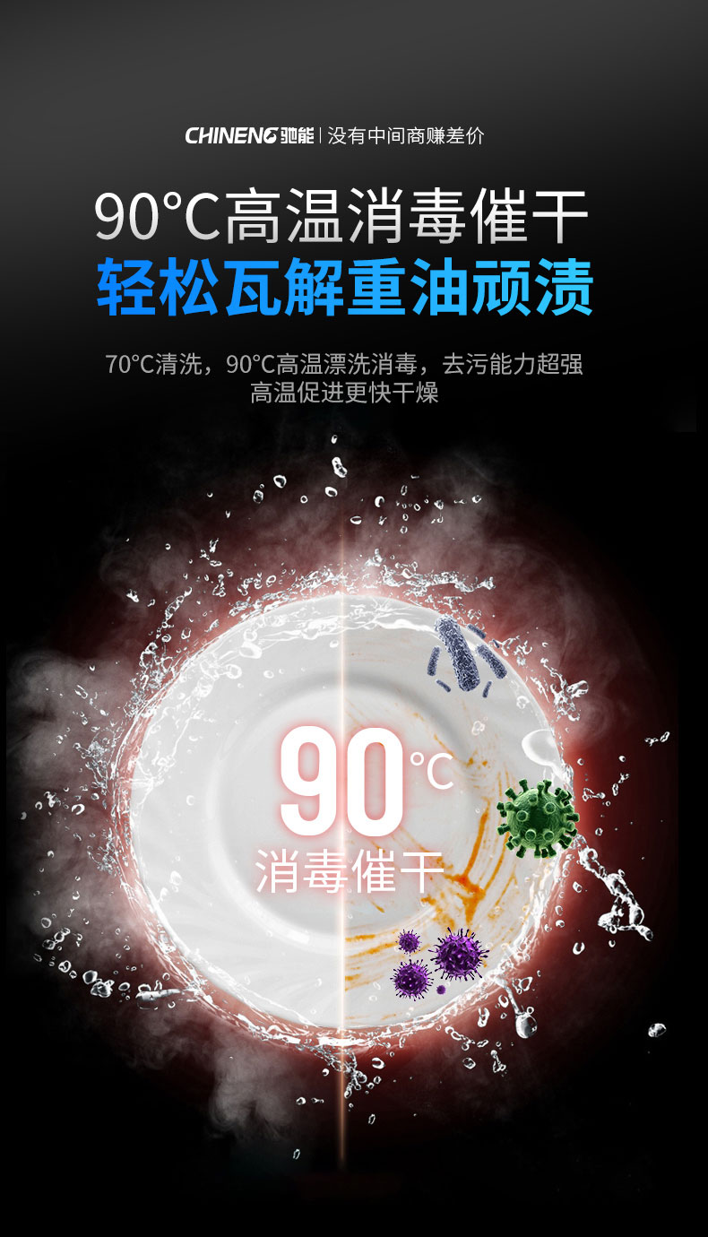 臺下式洗碗機90度高溫消毒